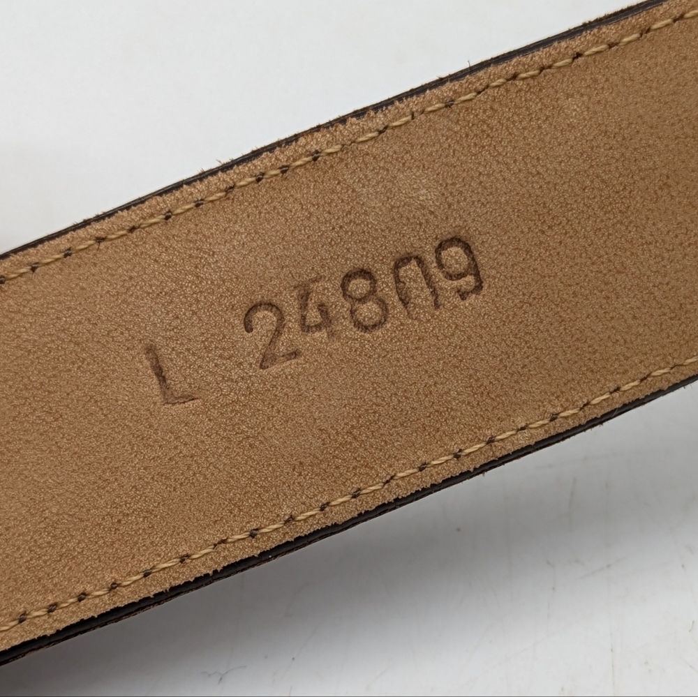 Brighton Brown Silver Floral Leather Belt L - Picture 6 of 7